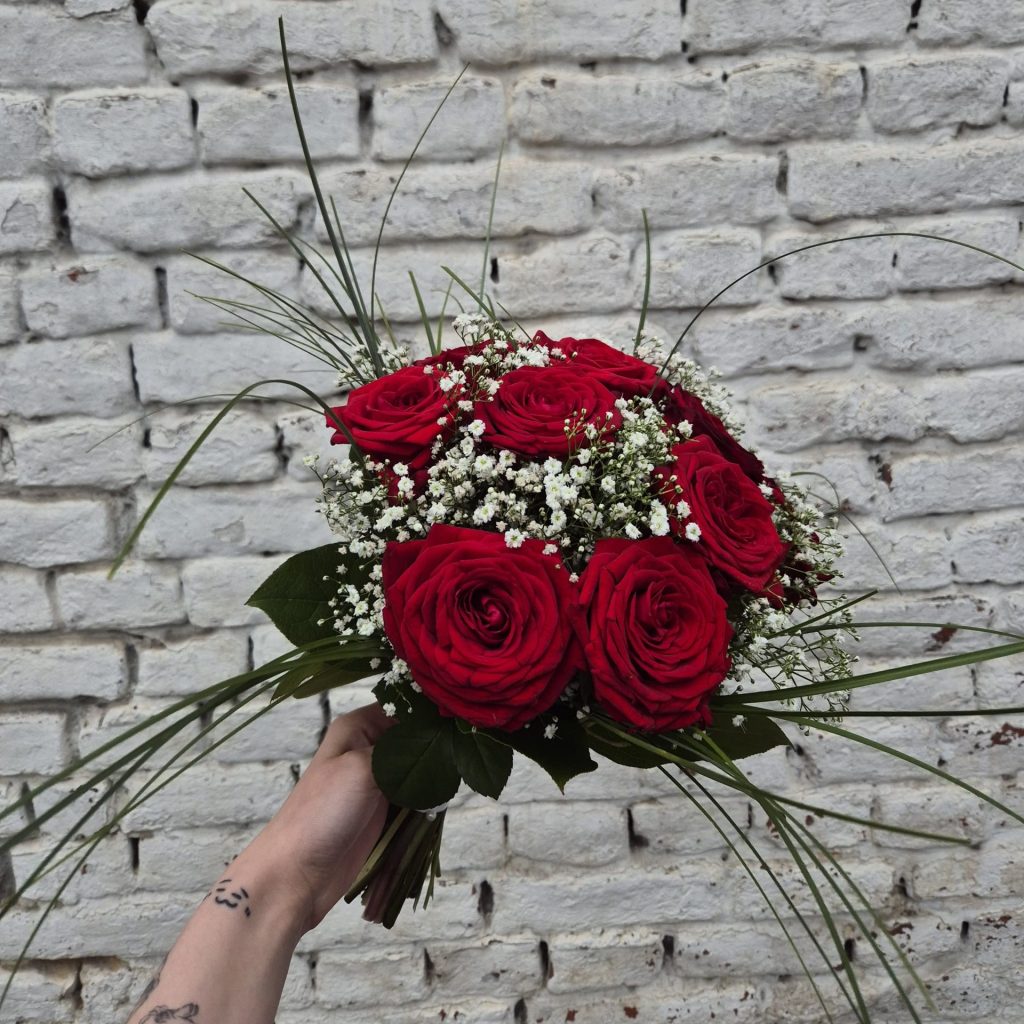 bouquet de mariage roses rouges